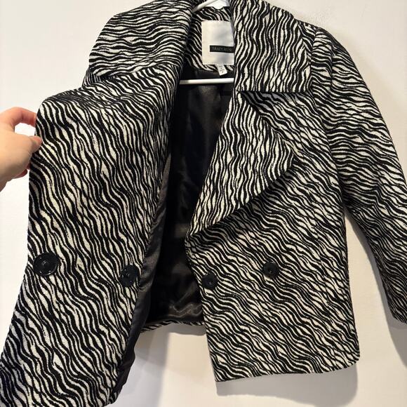 Tracy Reese Women's Blazer Animal Print Zebra Black & White Petite EUC - Picture 6 of 7